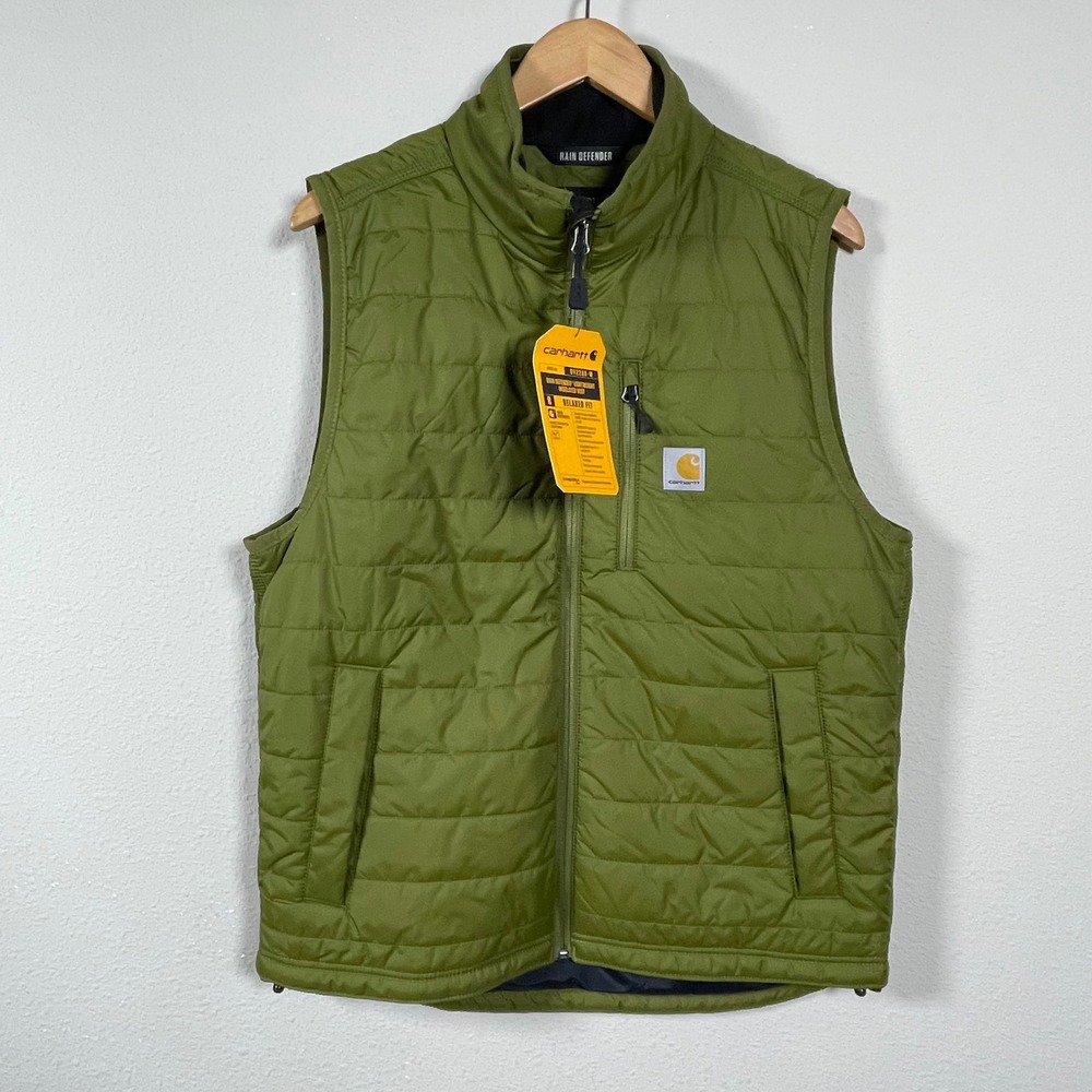 Carhartt Rain Defender Insulated Vest Mens‎ M Green NWT Outdoor Gorpcore Relaxed